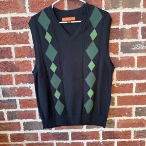 Sette Ponti Mens Argyle Vest Size Large